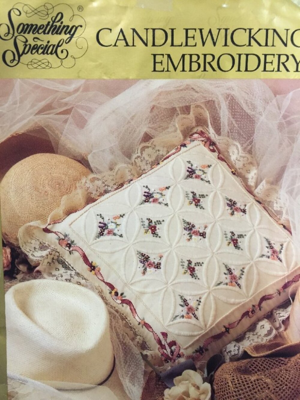 Something Special "Cathedral Window Pillow" Candlewicking Embroidery Kit~80222